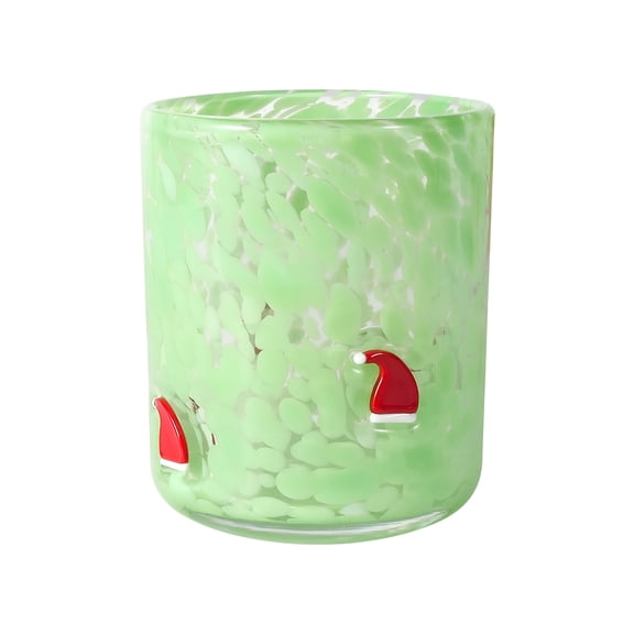 BPPEG Polka Dot Glassware,Christmas Theme Design Drinking Cups with Holiday Elements,Festive Tableware for Seasonal Beverages