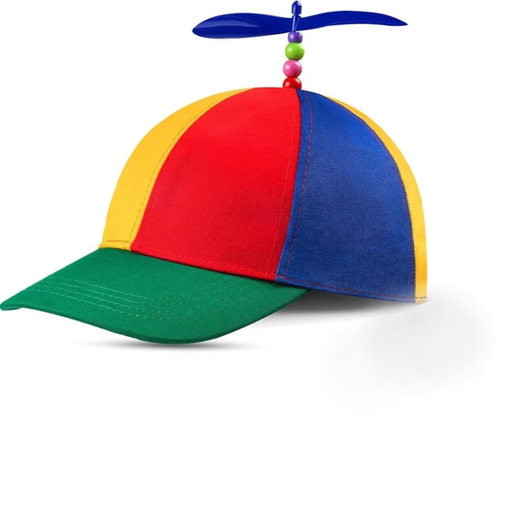 BPPEG Propeller Hat Nerd Silly Twirly Cap Helicopter Cap with Spinner and Adjustable Bowtie for Costumes,Silly Twirly Propeller Hat