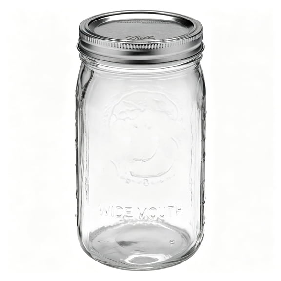 BPPEG Quart (32oz) Jar with Silver Lid, Wide Mouth, 1 Jar