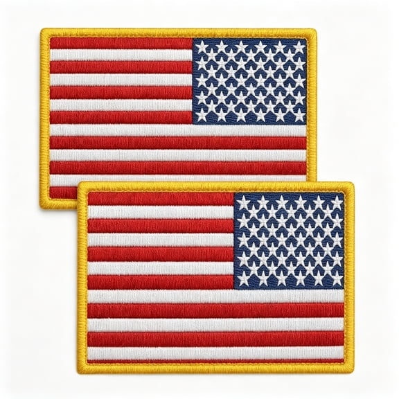 BPPEG Reverse Us Flag Hook and Loop Tactical Patch 2 Pack 3X2 in | Embroidered Patches for Backpack, Vest, Jacket, Helmet, Uniform, Ruck, Patriot Morale Gear, Army Veterans
