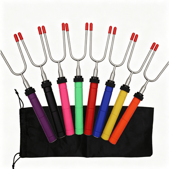 BPPEG Rotating 34 inch Marshmallow Roasting Sticks for Fire Pit,Outdoor Skewers Hot Dog Fork,Camping Bonfire Gear