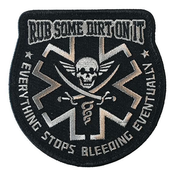 BPPEG Rub Some Dirt on It Medic,Ems Paramedic-Embroidered Morale Patch Velcro Patches for Backpacks (Black)