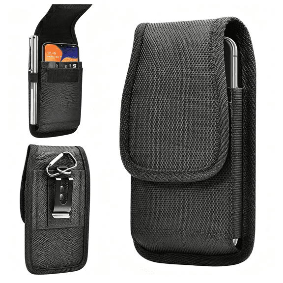 BPPEG for S26 S25 Fe S24 S23 S22 S21 S20 A37 5G A17 A36 A16 A55 A35 A15 A26 A56 Note 20 10 Phone Holster Nylon Cell Phone Pouch Belt Holder Carrying Case with Clip,Black