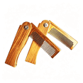 BPPEG Sandalwood Fine Tooth Folding Brush Comb for Men Hair, Beard, and ...