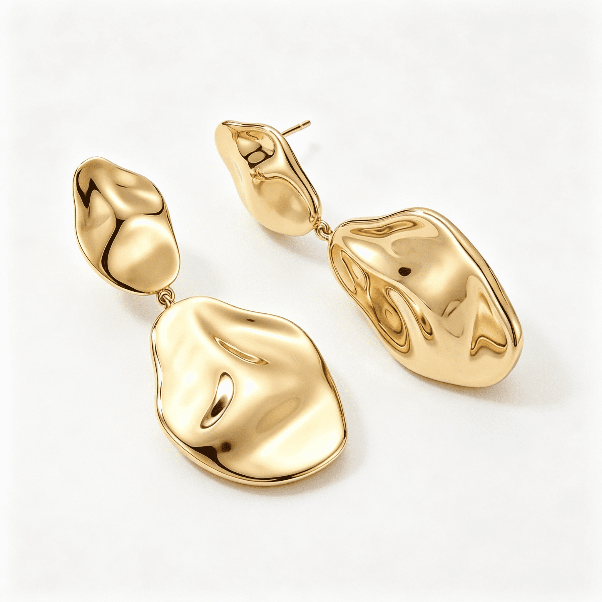BPPEG Sculptural Dangle Earrings for Women - Plated Drop Earrings BPPEG Sculptural Dangle Earrings for Women - Plated Drop Earrings