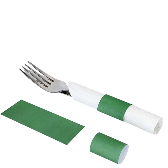 Wrapped Party BPPEG Self-Adhesive Napkin Bands, Pack of 500, Green | Wrap Silverware ...