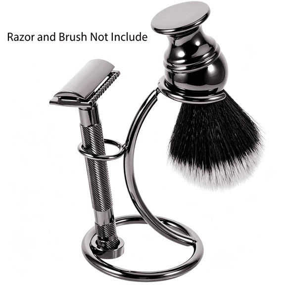 BPPEG Shaving Razor and Brush Stand Universal Holder for Safety Razor Storage Shave Brush Holder (Gunmetal)