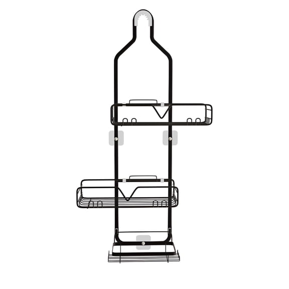 BPPEG Shower Caddy Hanging Bathroom Organizer, Adjustable Shower Racks over Shower Head, Rustproof, No-Drill Organizer, Large Storage Shelf for Shampoo Bottles with Soap Holder, Black