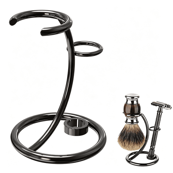 BPPEG Shower Shaving Brush Stand, Safety Razor Holder, Compatible with Razor (Brushed Nickel Razor Stand)