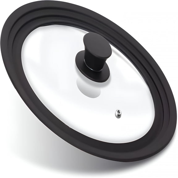 BPPEG Silicone Universal Lid for Pots,Pans And Skillets-Tempered Glass Covered with Heat Resistant Silicone Rim Fits 10",11" And 12" Diameter Cookware -Easy Use Replacement Frying Pan Cover