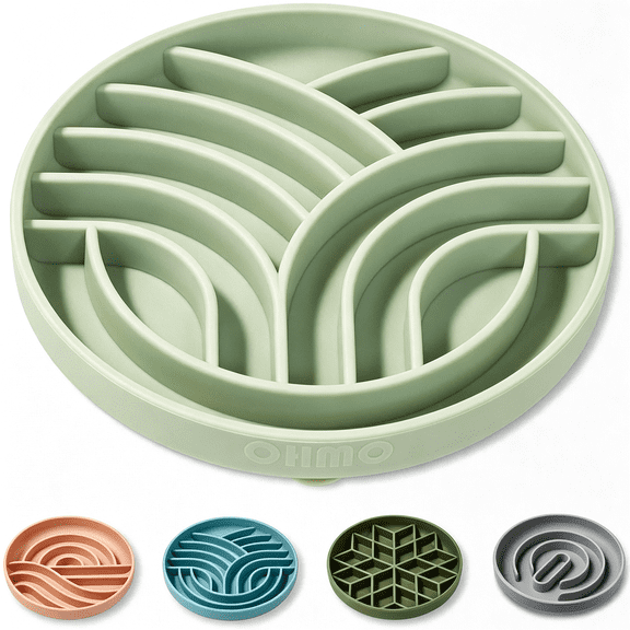 BPPEG Slow Feeder Dog Bowl, 5.9" Lick Mat for Dogs, Tree of Life, Sage Green | Anti Choking, Enrichment Toys, Bpa-Free Silicone Feeding Bowl, Boredom and Anxiety Reducer
