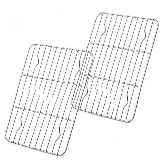 BPPEG Small Baking Rack Set of 2, Stainless Steel Metal Roasting Cooking Racks, Size - 8.6"X6.2", Non Toxic & Rust Free, Fit for Small Toaster Oven, Dishwasher Safe