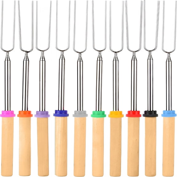 BPPEG Smores Sticks for Fire Pit-Accessories for Campfire Marshmallow Roasting Sticks Smores Kit Outdoor-Smore Skewers Hot Dog Fork for Outside,Camping Essentials Bonfire Gear Long 32"