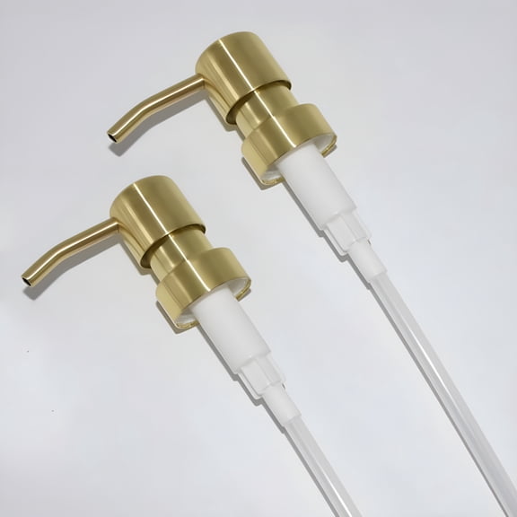 BPPEG Soap Dispenser Pump Replacement for Standard 28/400 Thread Size Kitchen Soap Dispenser Pump Head for Regular Mouth Bottle Bathroom Countertops,2 Pack (Gold)