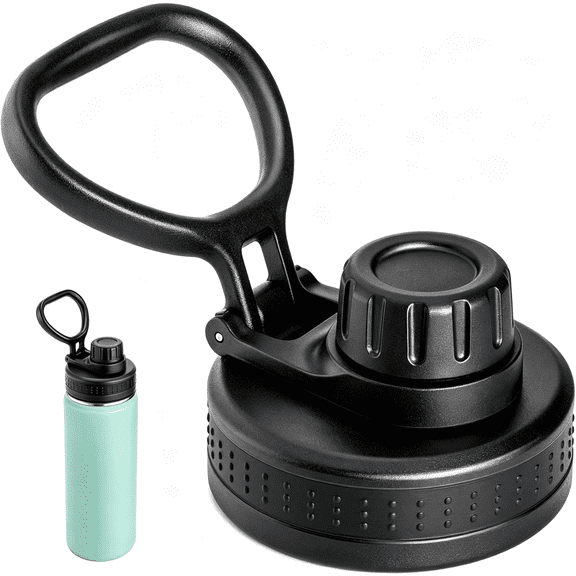 BPPEG Spout Lid Replacement for Wide Mouth Water Bottle 14 26 32 40 50 67 Oz,Leak Proof Chug Lid with Flexible Handle for Outdoor Sports,Bpa-Free