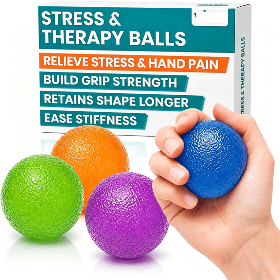 BPPEG Squeeze Balls for Hand Therapy, Exercise, Arthritis (W/Rehab Video App)-Grip Strengthener Occupational Equipment for Finger, Wrist, Carpal Tunnel, Pain Relief