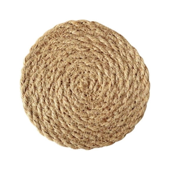 BPPEG Straw Round Woven Placemats for Dining Table,Rattan Placemats Table Mats,Natural Straw Mat Braided,Weave Placemats Handmade,Dia 4.3",Single