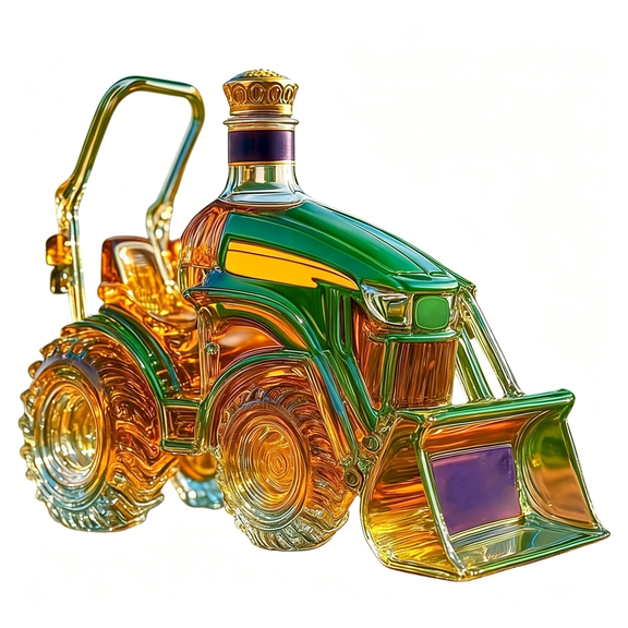 BPPEG Tractor Shaped Whiskey Decanter, Hand Blown Glass Liquor Bottle, 10Oz Novelty Car Theme Wine Storage, Home Bar Decor Gift for Men Dad Husband Farmers, Alcohol Lovers