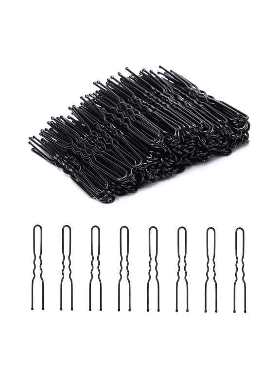 U Shaped Hair Pins for Women, 200 Count Hair Pins for Buns Black | 2.4 Inch Bun Bobby Pins for Women Lady Girls Waved Hairpins for Updos French Twist Hair Styling Pins Hair Accessories