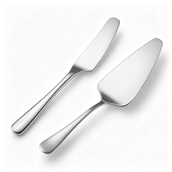 BPPEG Wedding Cake Knife and Server Set Silver,Stainless Steel Cake Cutting Set,2Pcs Include Cake Cutter and Cake Server for Wedding,Birthday,Parties and Anniversary,Dishwasher Safe