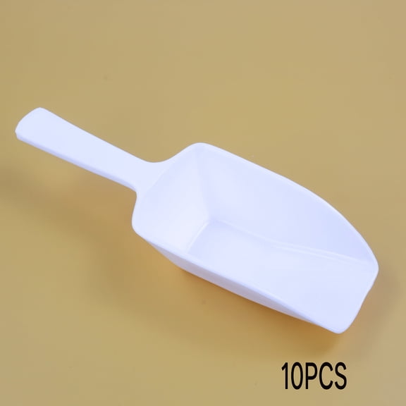 BPPEG White Plastic 3 Ounce Ice Scooper 10 Pack