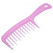 BPPEG Wide Tooth Detangler Comb for Curly and Wet Hair, Gentle Salon Styling Tool for Thick Hair, Purple Plastic Hairdressing Comb