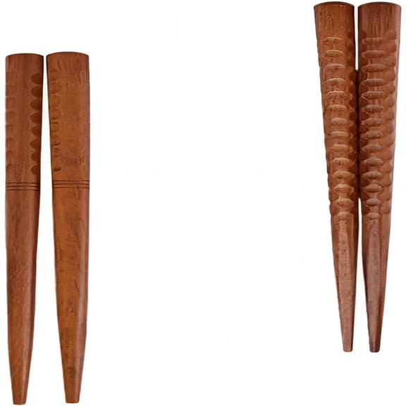 BPPEG Wood Chopsticks Set 2 Pairs Hand-Carved Solid Wood Kitchen Chopsticks for Home and Sushi Use with Pointed Tips Turtle Shell Pattern Sturdy Household Tableware