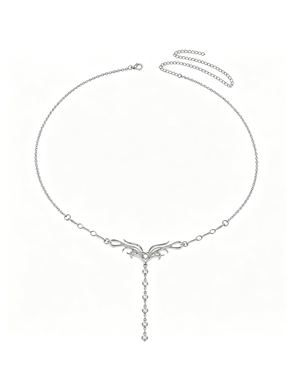 Y2K Butterfly Waist Chain for Women, Silver-Tone Dripping Body Chain butterfly chain belt
