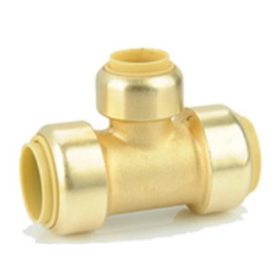 BPRT1X1X3-4NL Brass Push H On Tee - 1 x 1 x 0.75 in.