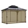 thumbnail image 1 of BPS 10' x 13' Gazebo Universal Mosquito Netting Screen Replacement, 4-Panel Screen Walls with Double Zippers for Outdoor Patio - Brown (Mosquito Net Only), 1 of 7