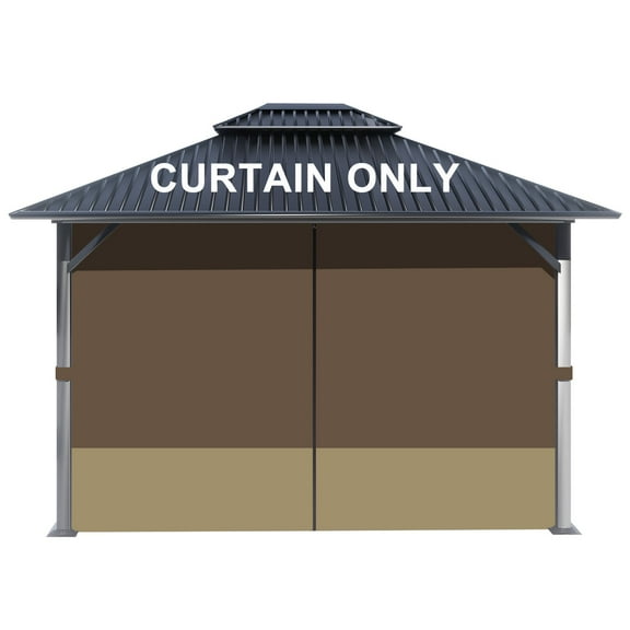 BPS 10'x10' Gazebo Replacement Curtain, Universal 4-Privacy Panel, Outdoor Gazebo Sidewalls with Zipper for Garden, Patio, Yard (Curtains Only)