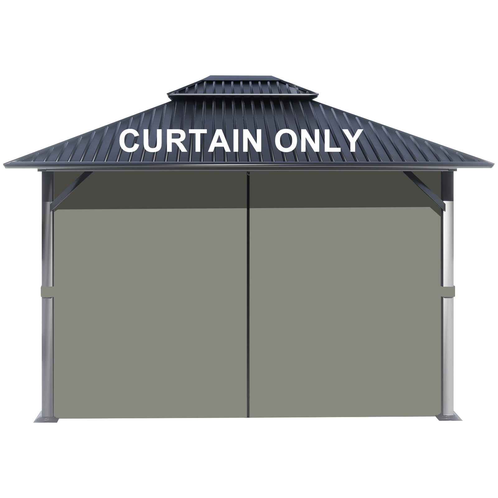 BPS 12'x12' Gazebo Replacement Curtain, Universal 4-Privacy Panel, Outdoor Gazebo Sidewalls with Zipper for Garden, Patio, Yard (Curtains Only)
