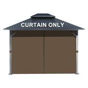 BPS 12'x14' Gazebo Replacement Curtain, Universal 4-Privacy Panel, Outdoor Gazebo Sidewalls with Zipper for Garden, Patio, Yard (Curtains Only)