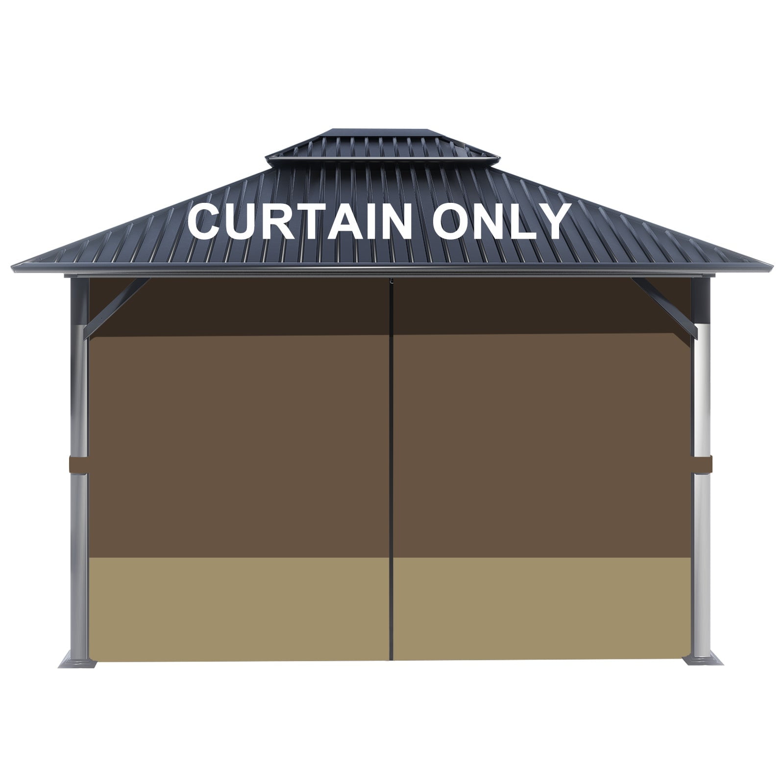 BPS 12'x14' Gazebo Replacement Curtain, Universal 4-Privacy Panel, Outdoor Gazebo Sidewalls with Zipper for Garden, Patio, Yard (Curtains Only)