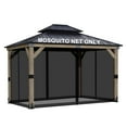 thumbnail image 1 of BPS 12' x 16' Gazebo Universal Mosquito Netting Screen Replacement, 4-Panel Screen Walls with Double Zippers for Outdoor Patio - Black (Mosquito Net Only), 1 of 8