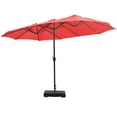 thumbnail image 1 of BPS 15FT Double-Sided Outdoor Patio Umbrella with Base for Garden, Pool, and Dining Table, Red, 1 of 9