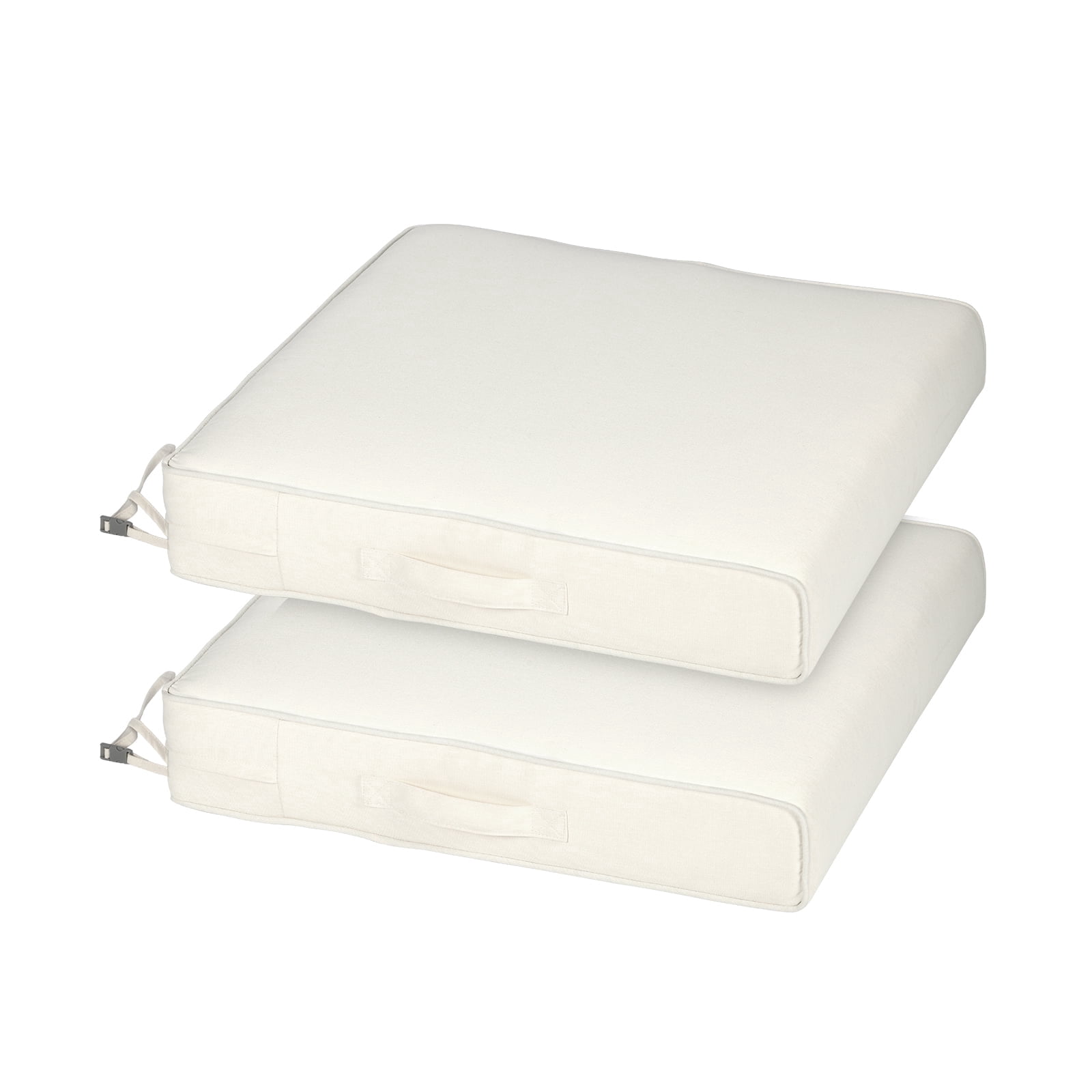 BPS Outdoor Chair Cushions Set of 2, 19" x 19" Water Resistant Outdoor Seat Cushions for Patio Furniture Dining Chair Pads Replacement, Ivory