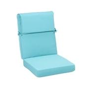 BPS 20x20x4 Inch 1 Piece Outdoor Chair Cushion, High Back Patio Seat Cushion for Dining, Blue