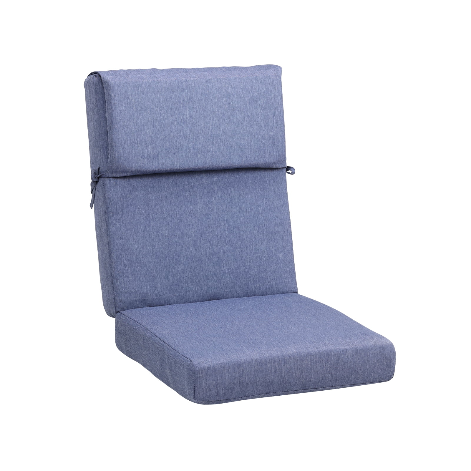 BPS 20x20x4 Inch 1 Piece Outdoor Chair Cushion, High Back Patio Seat Cushion for Dining, Chambry Blue