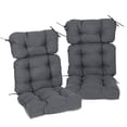 thumbnail image 1 of BPS Outdoor Chair Cushions, 45x22x5 Inch High Back Patio Dining Seat Cushion, Tufted Pads Set of 2, Dark Gray, 1 of 9