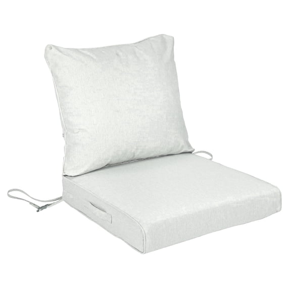 BPS 24x24 Inch Outdoor Deep Seat Patio Cushion Set, Water Repellant & Fade Resistant, Light Gray