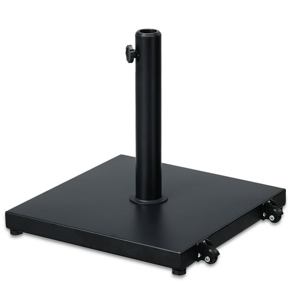 BPS 39 lb Outdoor Patio Umbrella Base, Heavy Duty Square Concrete Umbrella Stand, Market Umbrella Pole Stand for Deck, Poolside, Balcony, Black