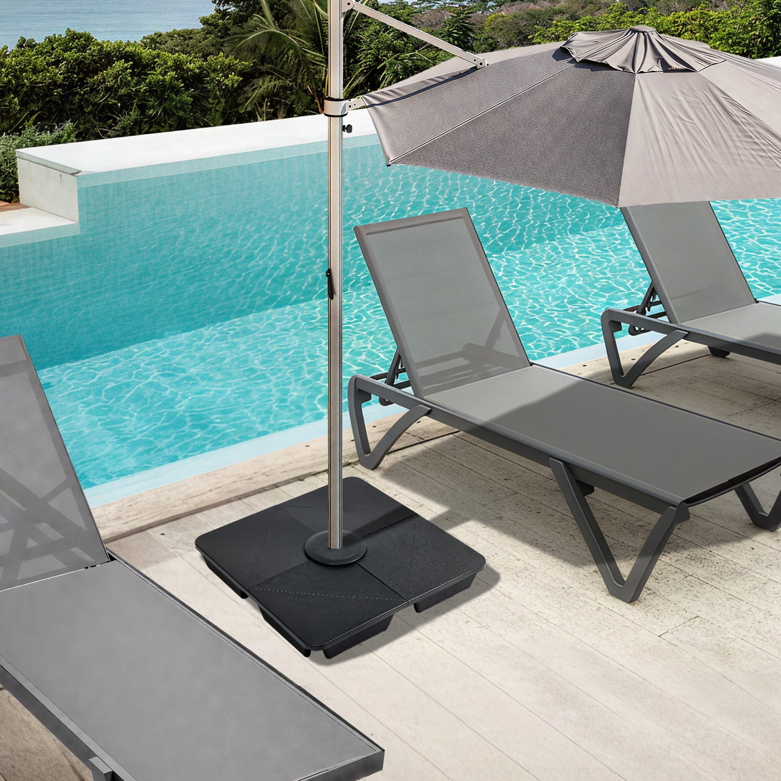 bashas patio umbrellas Baska Outdoor Round Umbrella Arashi Salt Four Hands