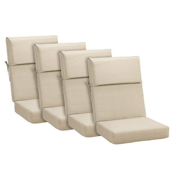 BPS Outdoor Chair Cushions for Patio Furniture, 20x20x4.1 Inch Water-resistant & Fade-Resistant, Set of 4, Brown