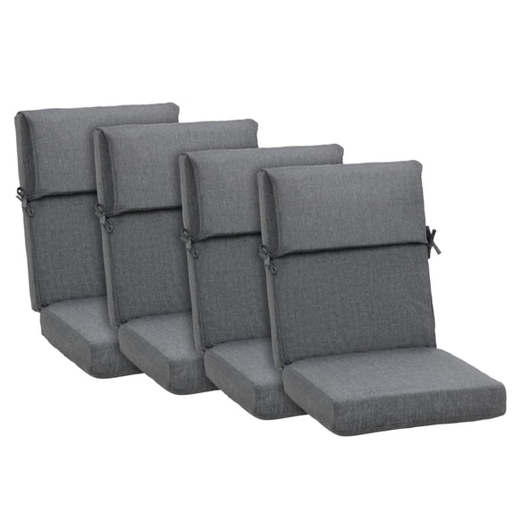 BPS Outdoor Chair Cushions for Patio Furniture, 20x20x4.1 Inch Water-resistant & Fade-Resistant, Set of 4, Charcoal