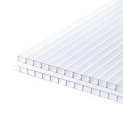 BPS 6Pcs 24W x 48L x 0.4 Polycarbonate Panels, Twin-Wall Reinforced Clear Sheets for Greenhouse