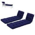 thumbnail image 1 of BPS 76" x 22" x 5" Tufted Chaise Lounge Cushion, Water-Resistant Outdoor Wicker Patio Chair Cushion, Set of 2 - Dark Blue, 1 of 9