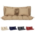 thumbnail image 1 of BPS 5-Inch Thick Patio Porch Swing Cushion Set with Backrest & Pillows, 59-Inch Waterproof 3-Seat Outdoor Bench Cushions, Brown, 1 of 10