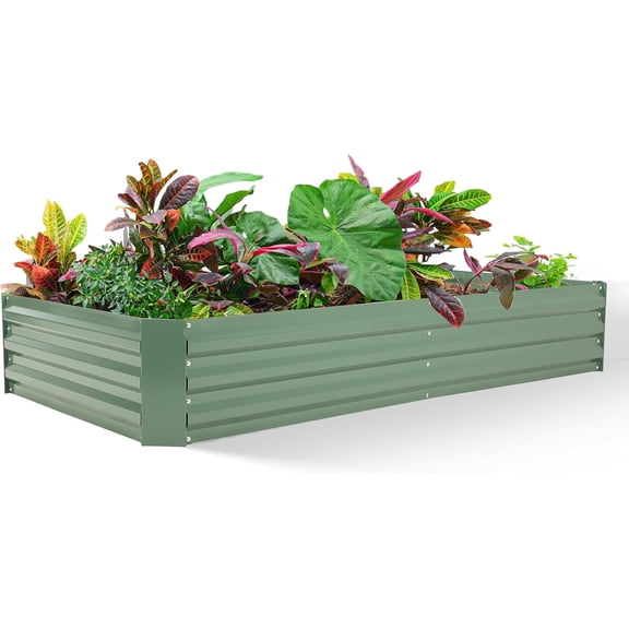 BPS Galvanized Raised Garden Bed Kit 6' x 3' x 1' Metal Planter Raised Garden Boxes Outdoor for Flower Planters, Vegetables Herb