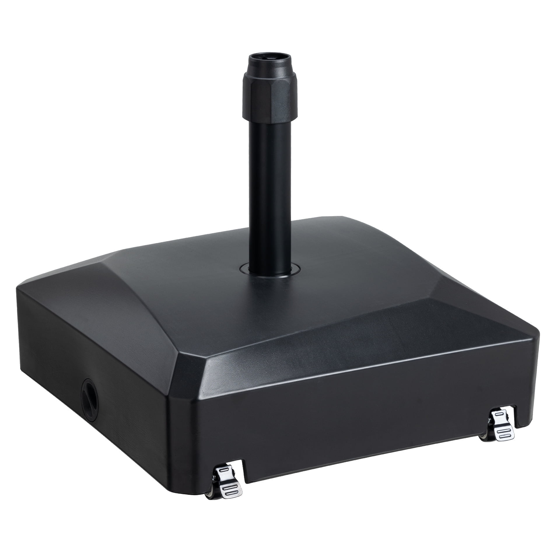 BPS Heavy Duty Fillable Patio Umbrella Base with 4 Wheels, 2 Locks and Adjustable Knob - Black